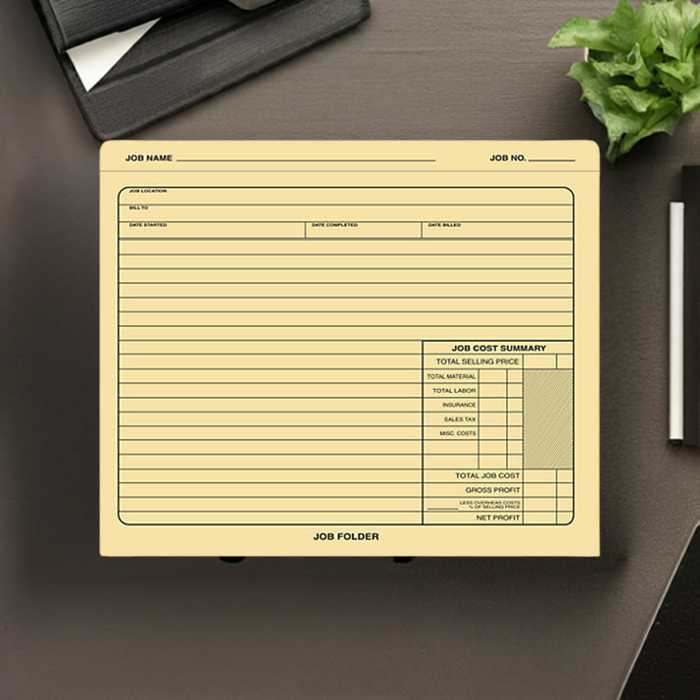 278 Manila Folder Job Folder 10 x 12" QTY 50
