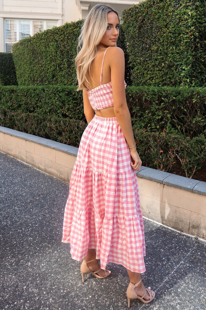 Addison Set Top - Pink Gingham - Runway Goddess
