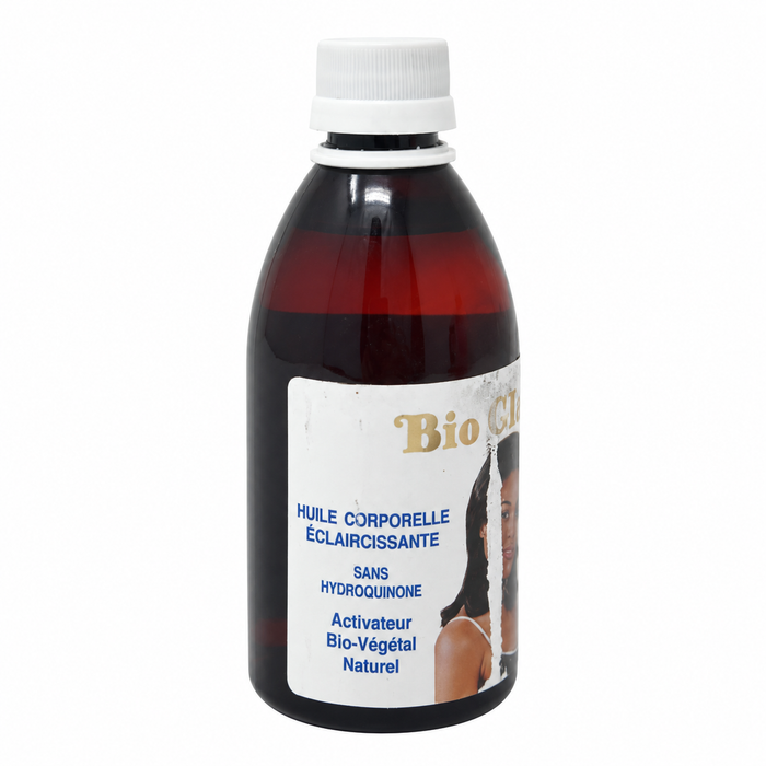 Bio Claire Lightening Body Oil, moisturizing skincare oil designed to nourish and soften skin while helping promote a smoother, more even-looking, and radiant complexion for daily body care.