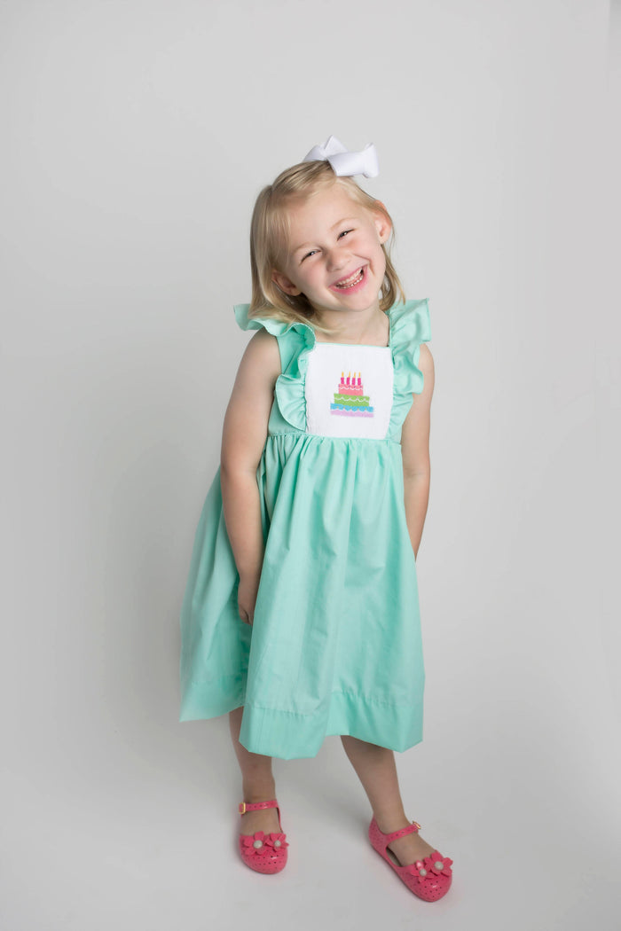 Birthday Cake Flutter Sleeve Dress