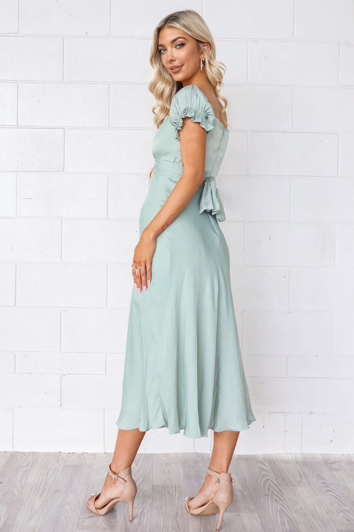 Claudia Midi Dress - Sage - Runway Goddess