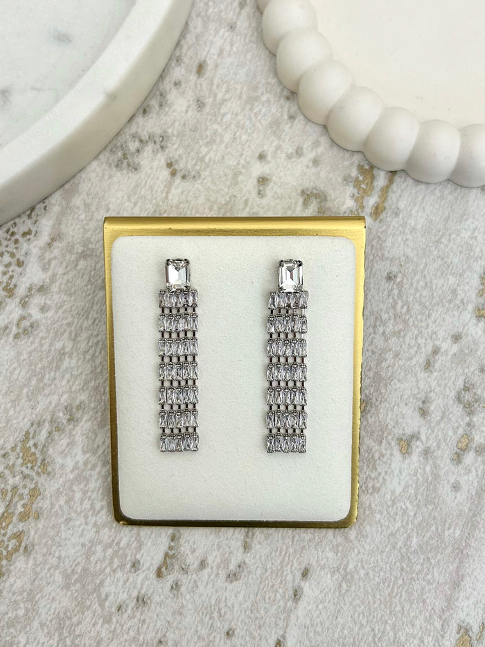 Clear Gem Drop Earrings (2 Colours)