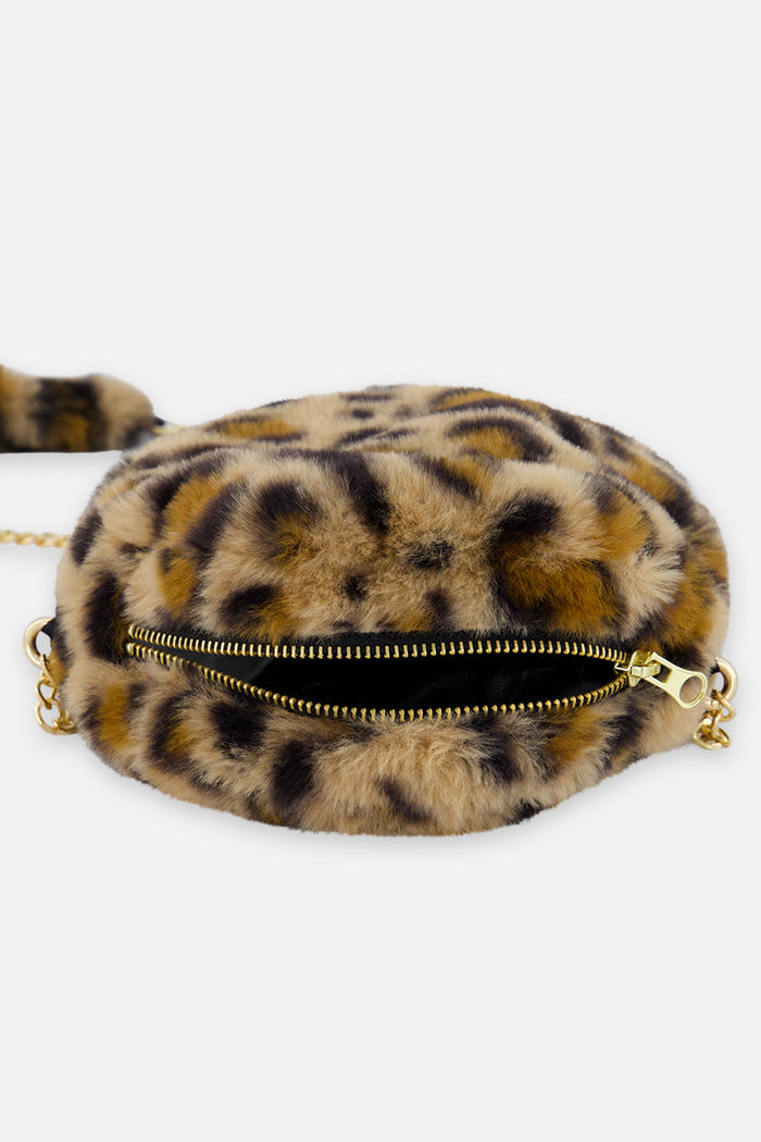Deux par Deux brown leopard print faux fur shoulder bag, additional view