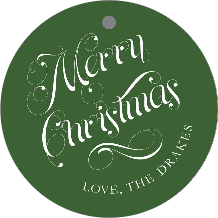 Hunter+ White Round Merry Christmas