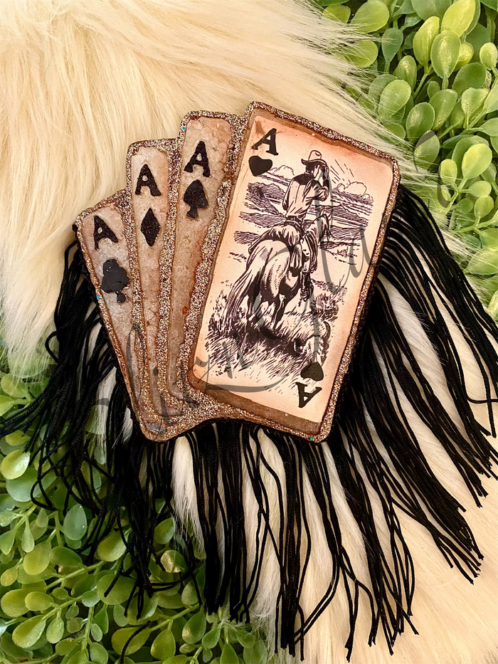Cowboy Poker Hand (CARDSTOCK OPTION ) Silicone Mold