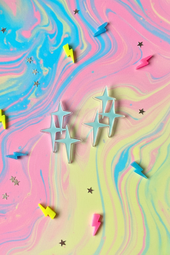 Iridescent Sparkle Star Earrings