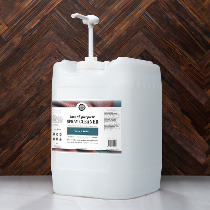 Rustic Strength, Lots of Purpose Spray Cleaner, 5 Gallon, Eco Jug with pump, Warm Flannel