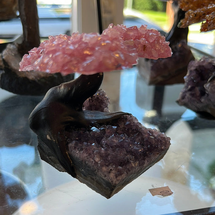 Rose Quartz and Amethyst Bonzai Tree