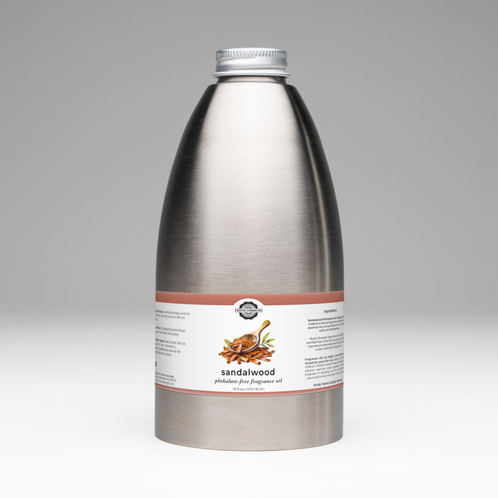 Rustic Strength - Phthalate-Free Fragrance Oil | 16oz Stainless Steel Bottle | Sandalwood