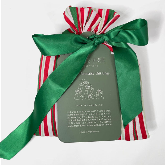 Waste Free Celebrations Scandi Julrander Reusable Gift Bag Set