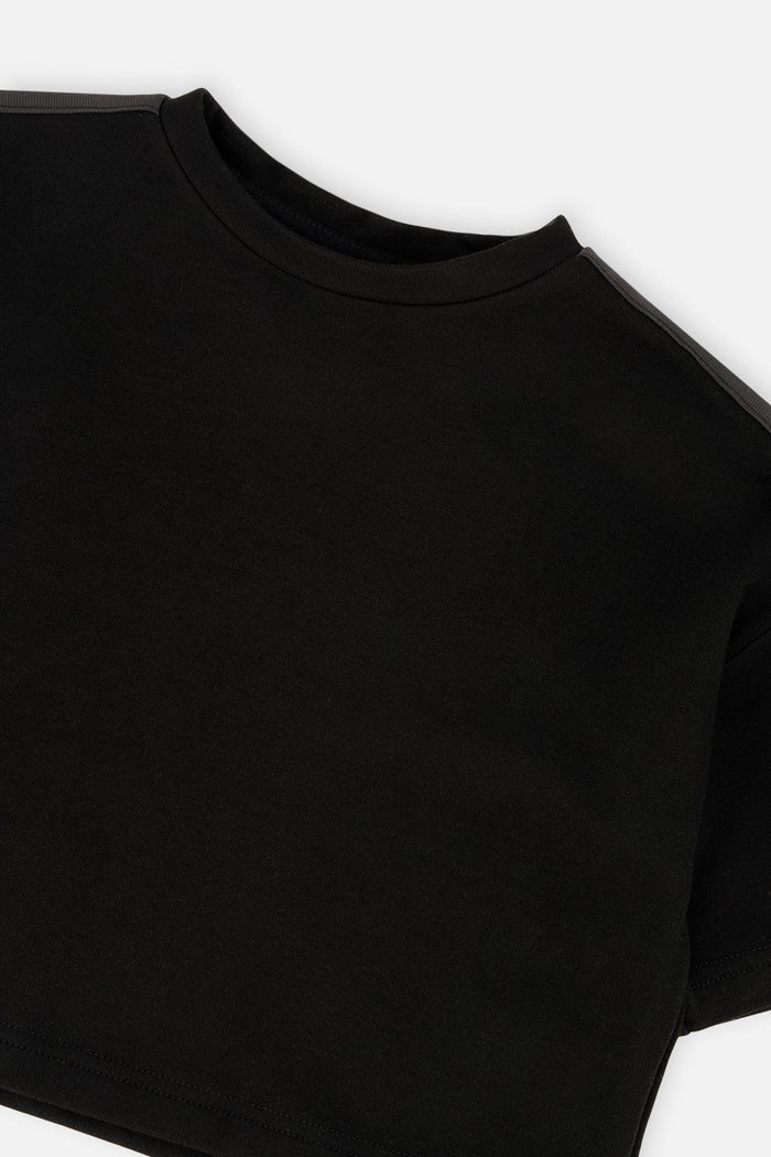 Deux par Deux girls' black short sleeve milano top, additional view