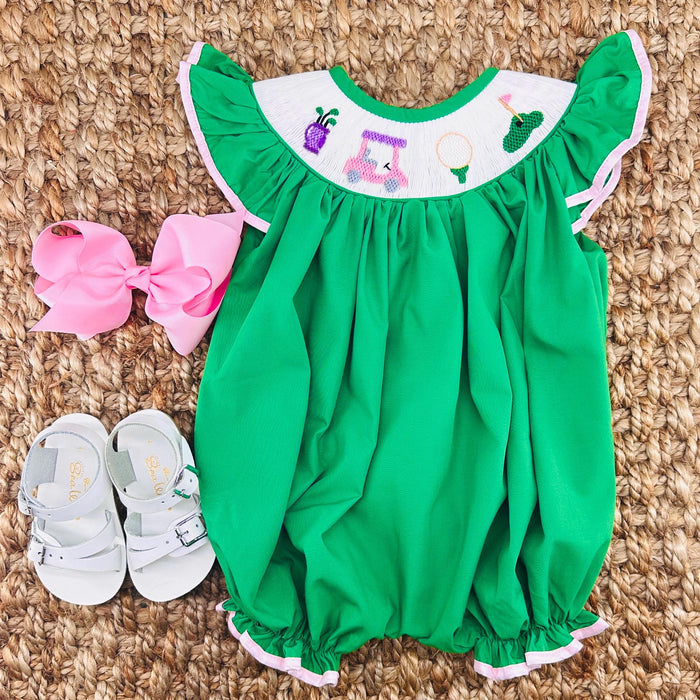 Smocked Golf Bubble Romper