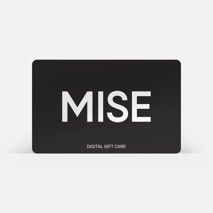 The Digital Gift Card gallery position 1 featuring a sleek black card with MISE branding for chef shoes gift.