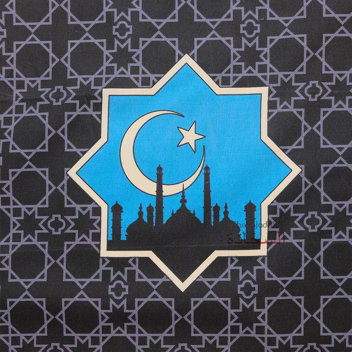 Travel Prayer Rug - Thin 24x40-in Crescent Mosque Sajadah Design Prayer Rug