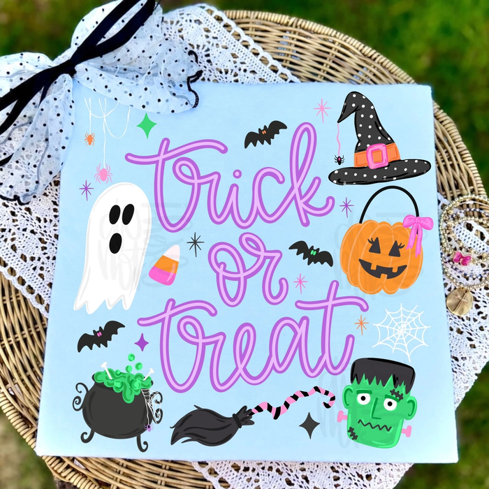 Trick or Treat Collage Comfort Colors Tee