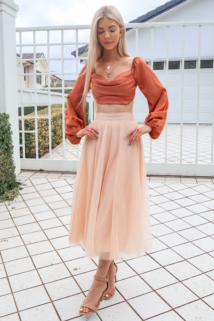 Tulip Top - Rust - Runway Goddess