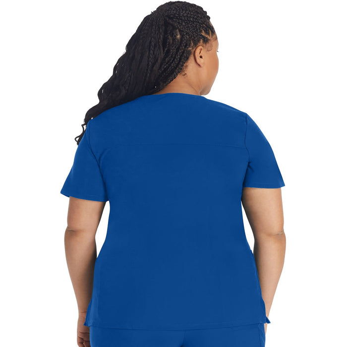 Women's EDS Essentials Mock Wrap Scrub Top - Galaxy Blue - 2