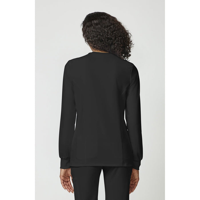 Women's EDS Essentials Snap Front Warm-Up Scrub Jacket - Black - 2