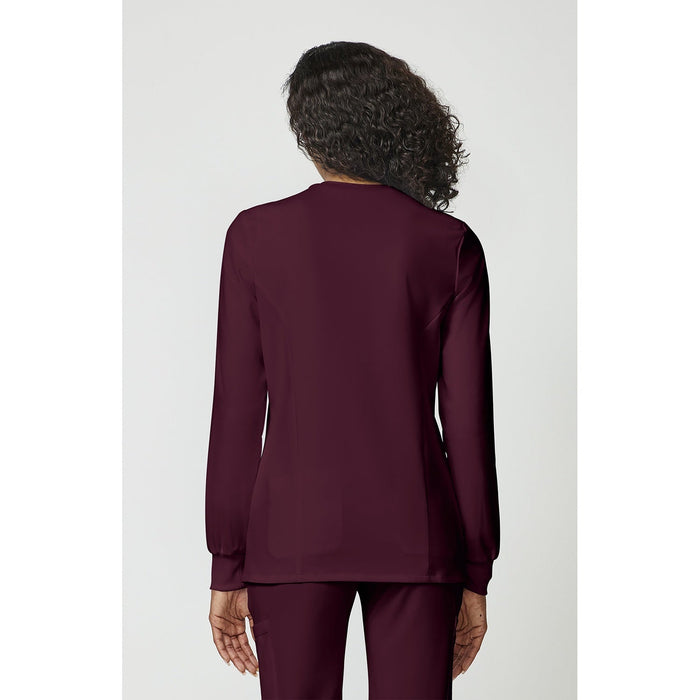 Women's EDS Essentials Snap Front Warm-Up Scrub Jacket - Wine - 2