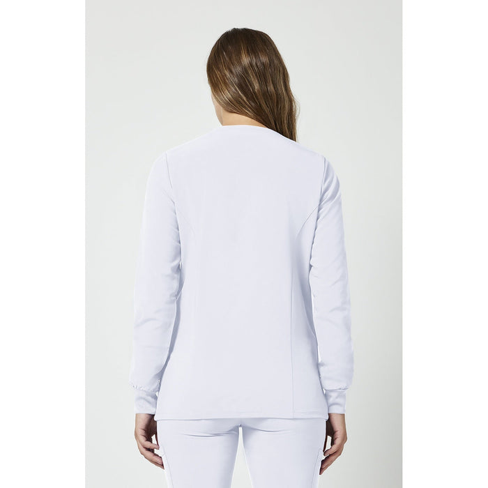 Women's EDS Essentials Snap Front Warm-Up Scrub Jacket - White - 2