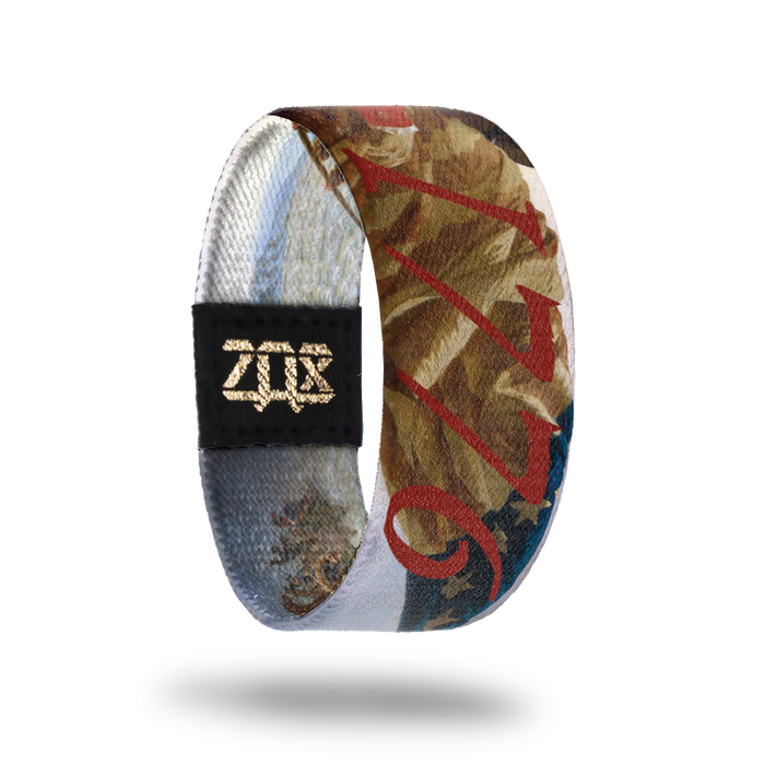 Product photo of the inside of 1776: another part of 'Washington Crossing the Delaware' with red '1776' typography