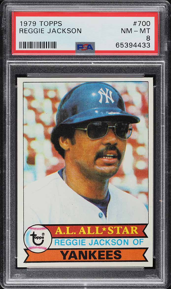 1979 Topps BB Card #700 Reggie Jackson New York Yankees HOF ALL-STAR PSA 8 NM-MT (MGD2)