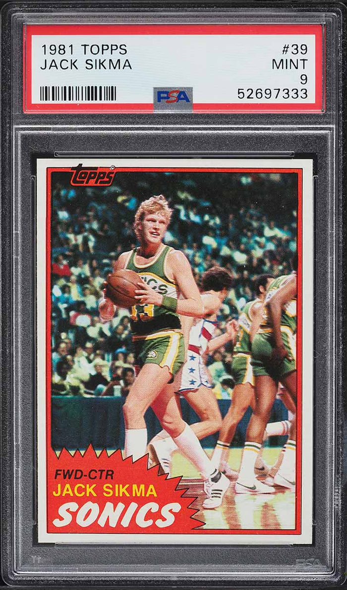 1981 Topps BkB Card # 39 Jack Sikma Seattle Supersonics HOF PSA 9 MINT (MGD2)