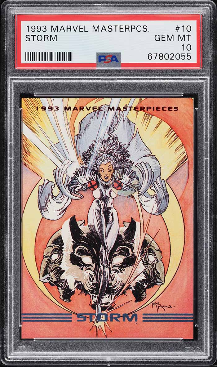 1993 Skybox Marvel Masterpieces Card # 10 Storm PSA 10 GEM MINT (MGD2)