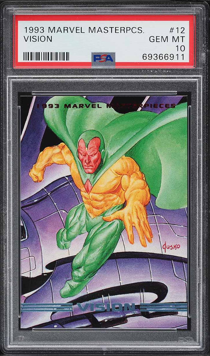 1993 Skybox Marvel Masterpieces Card # 12 Vision PSA 10 GEM MINT (MGD2)