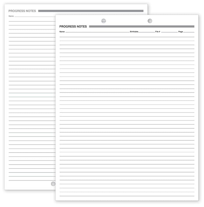 24066 Progress Notes Two Hole Punch White Ledger 8 1/2 x 11" QTY 250