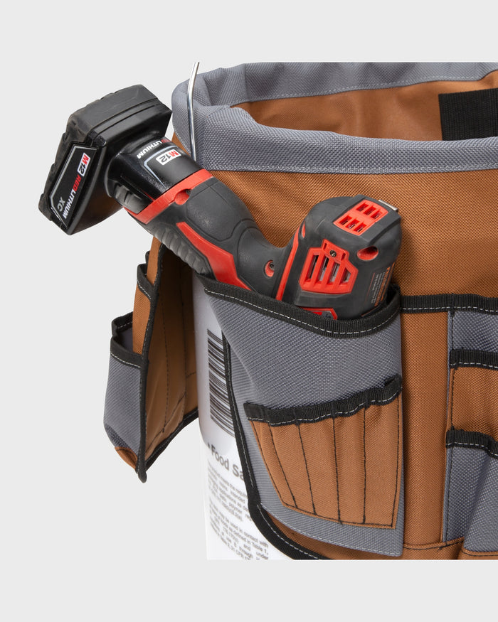 35 Pocket Bucket Organizer With Drill Holster