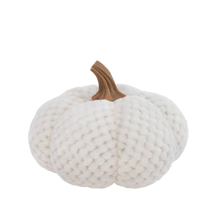7.75" Dia Cream Plush Pumpkin Autumn Fall
