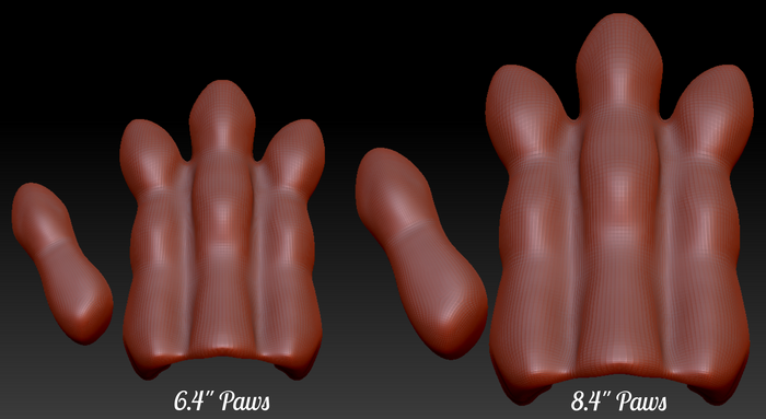 8.4" Wide Sergal/Reptile Large Foam Paw Set