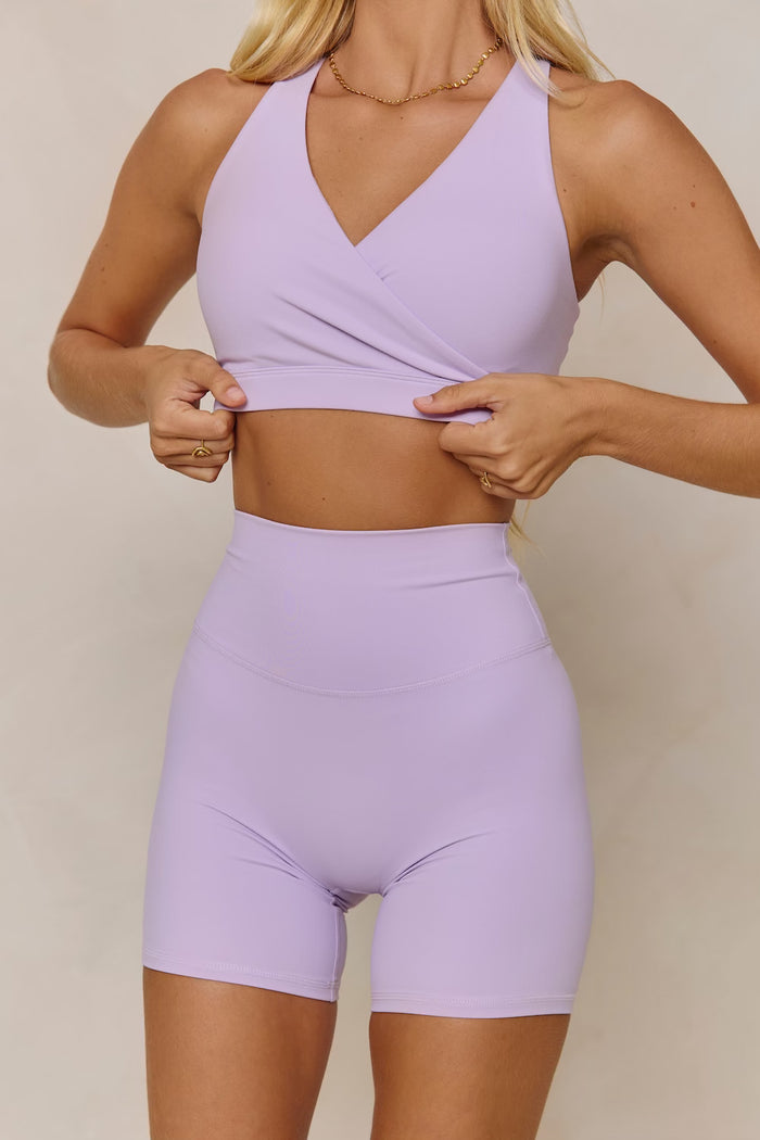 Astoria LUXE BALANCE Plunge Sports Bra - Lavender