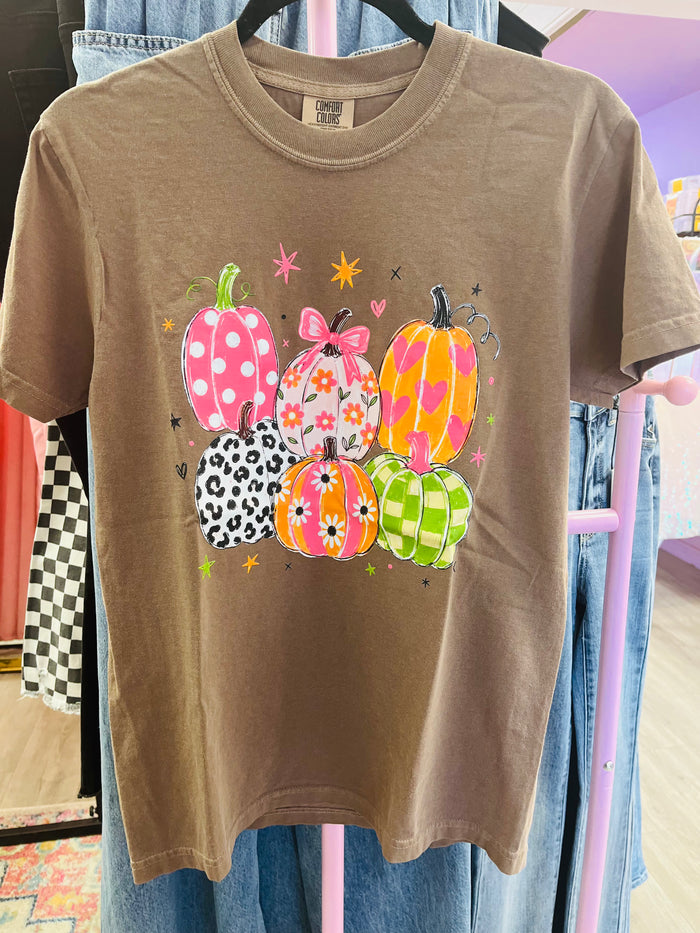 Pretty Patterned Pumpkins Comfort Colors Tee