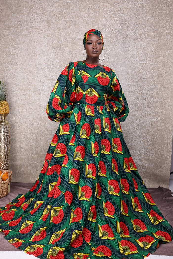 African print ball gown, African print maxi dress.🔥