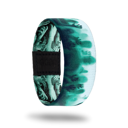 Always Hungry-Sold Out-ZOX - This item is sold out and will not be restocked. White base with ghostly figures reaching out. Inside is the same with arms and hands clawing and reads Always Hungry.