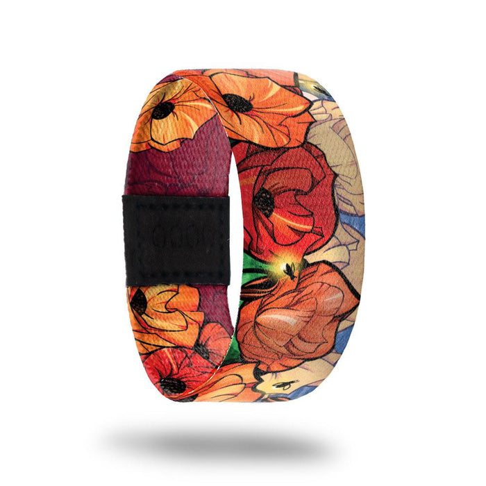 Always With Me-Sold Out-ZOX - This item is sold out and will not be restocked. Read and orange flowers all over. Inside is the same and reads Always With Me.