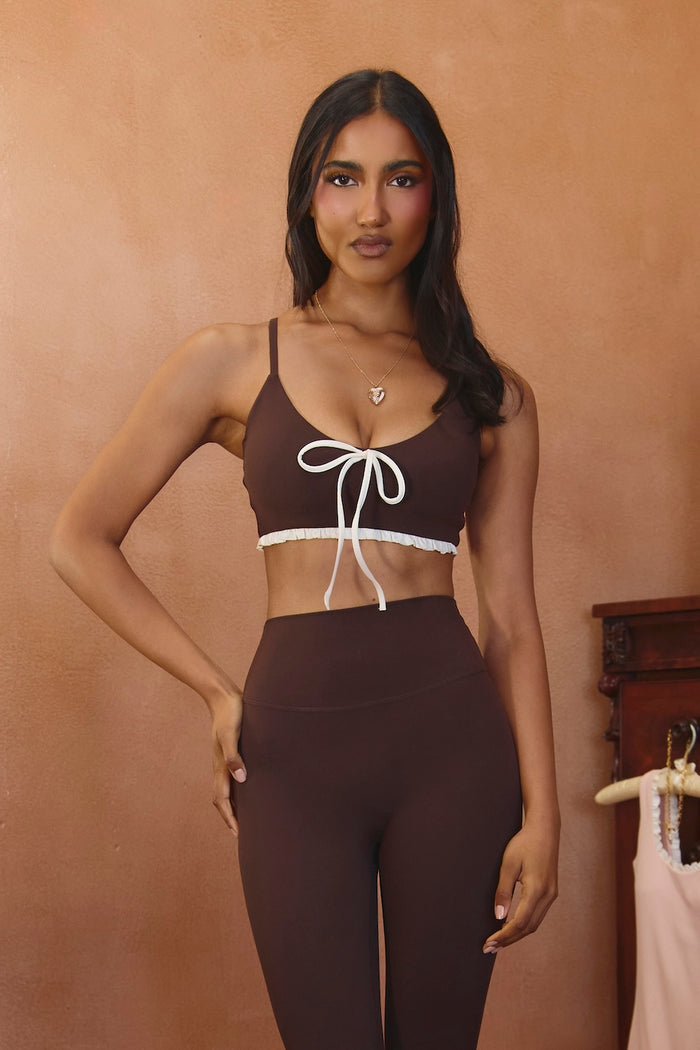 Astoria Airvíve Ruffle Sports Bra - Chocolate Crème