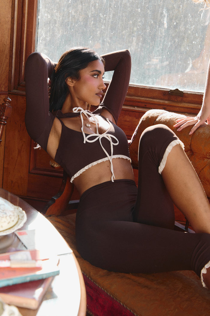 Astoria Airvíve Tie Front Bolero - Chocolate Crème
