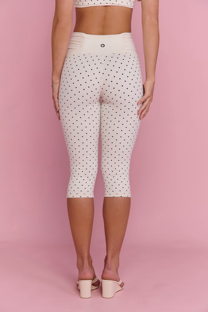 Astoria LUXE BALANCE Ruched Capri - Cream Polka