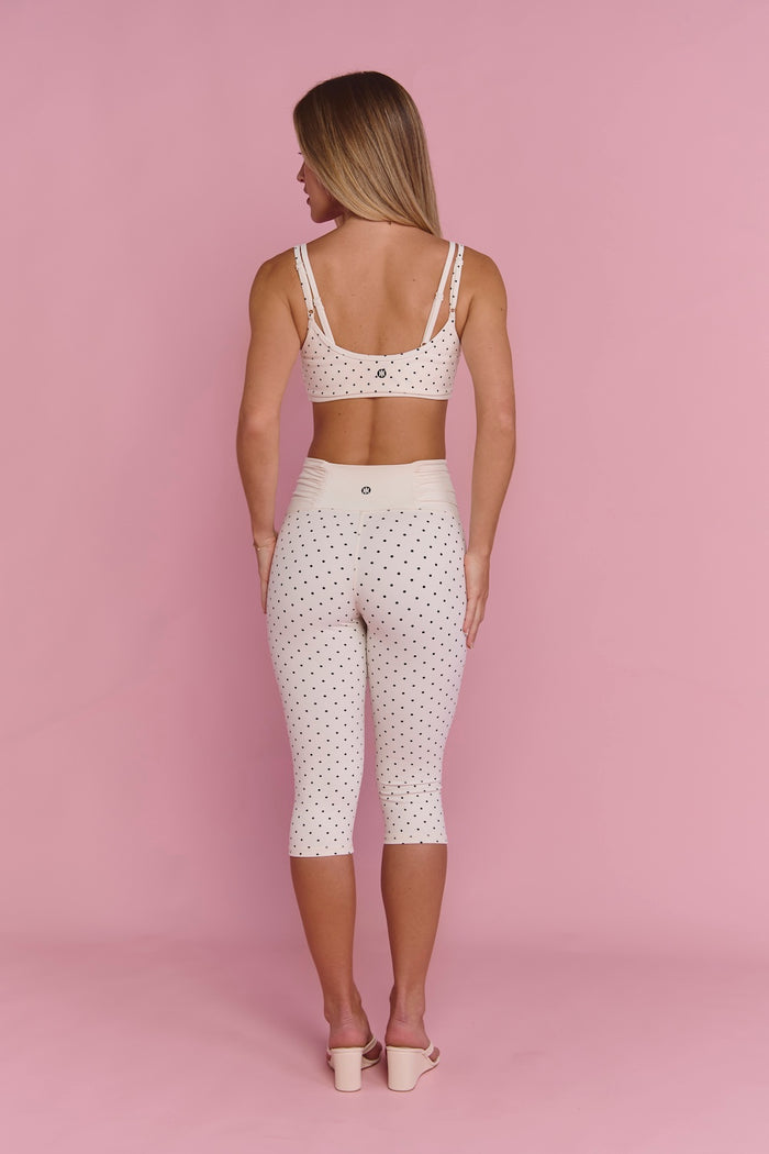 Astoria LUXE BALANCE Ruched Capri - Cream Polka