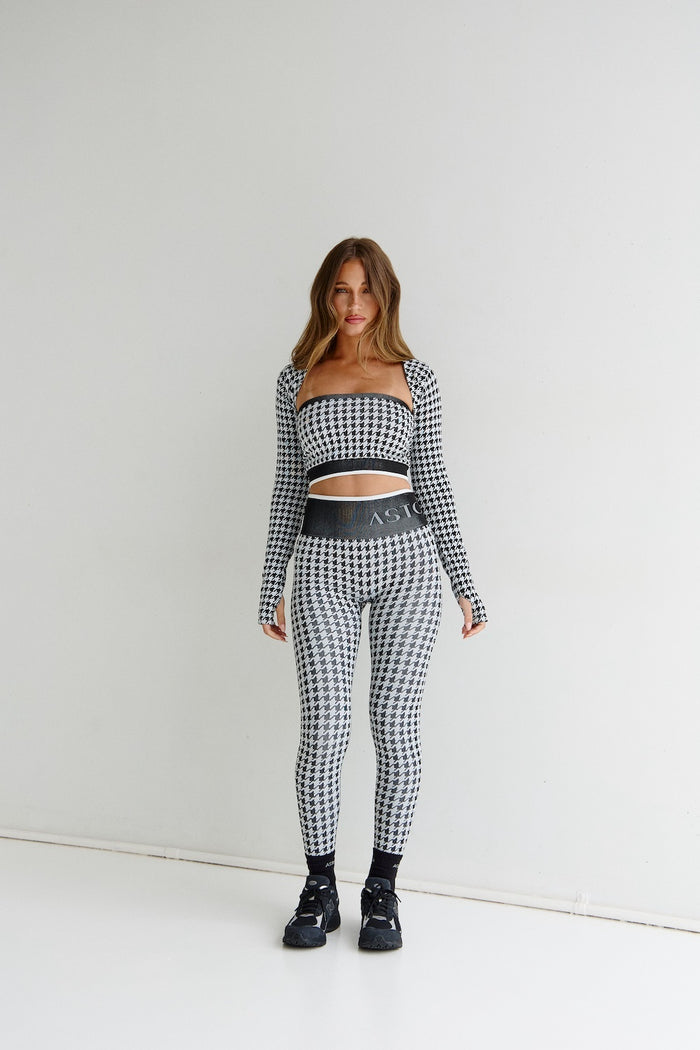 Astoria Seamless Knit Legging - Black/Grey Houndstooth
