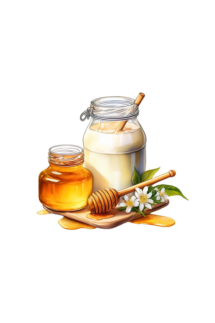 Rustic Strength, Jar of Milk and Jar of Honey representing our Milk & Honey Scent