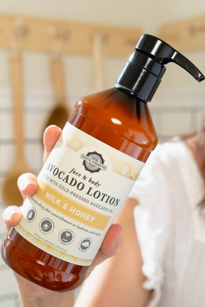 Rustic Strength, Avocado Lotion, 16 oz, Milk + Honey