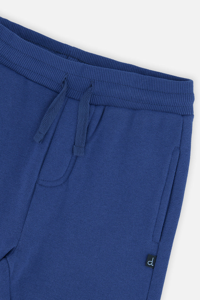 Deux par Deux baby fleece sweatpants in blue, alternate view