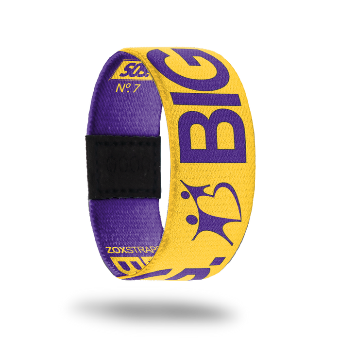 BBBS LA – Big.-Sold Out-ZOX - This item is sold out and will not be restocked.Outside Design Yellow with purple "Big" typography with a purple Big Brothers Big Sisters logo next to it. Inside Design Purple with yellow "BBBS LA" typography and BBBS logo.