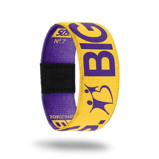 BBBS LA – Big.-Sold Out-ZOX - This item is sold out and will not be restocked.Outside Design Yellow with purple "Big" typography with a purple Big Brothers Big Sisters logo next to it. Inside Design Purple with yellow "BBBS LA" typography and BBBS logo.