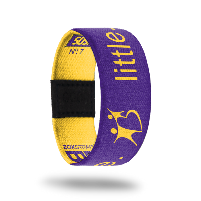 BBBS LA – Little.-Sold Out-ZOX - This item is sold out and will not be restocked. Outside Design Purple with yellow "little" typography and yellow Big Brothers Big Sisters logo next to it. Inside Design Yellow with purple "BBBS LA" typography and BBBS logo.