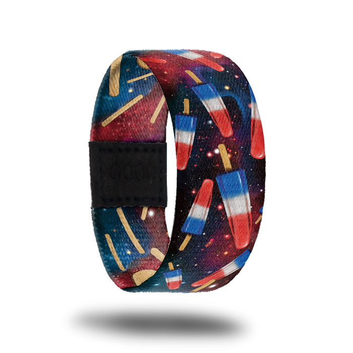 Be Cool-Sold Out-ZOX - This item is sold out and will not be restocked. Black and red space scene with red, white and blue popsicles. Inside is the same but it's just the Popsicle stick and says Be Cool.